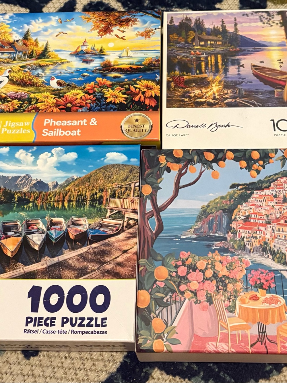 Colorful Coastal & Garden 1000-Piece Jigsaw Puzzle Set - Multi-Color